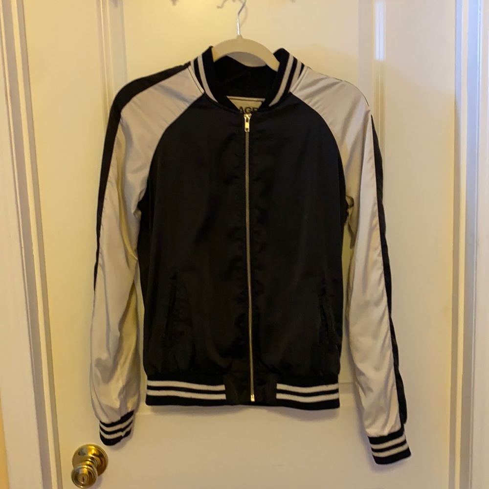 Black & White Bomber Jacket From Garage